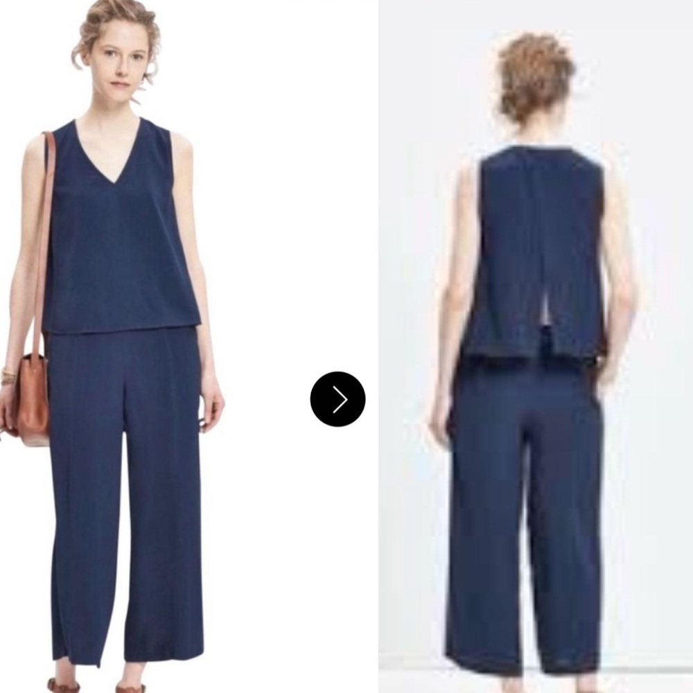 Madewell Wide Leg Navy Jumpsuit - Sz Medium